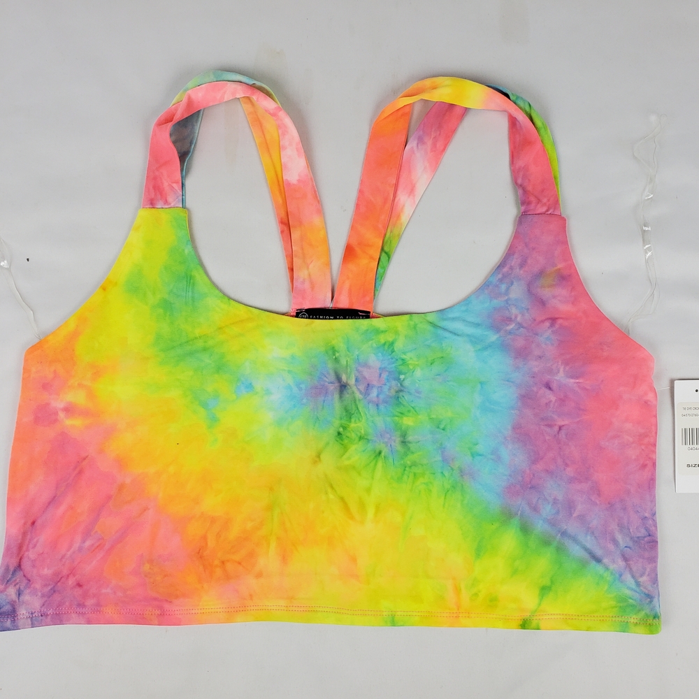 Fashion To Figure Brand Vibrant Tie-Dye Crop Top Size 2 or 18/20 NEW!!